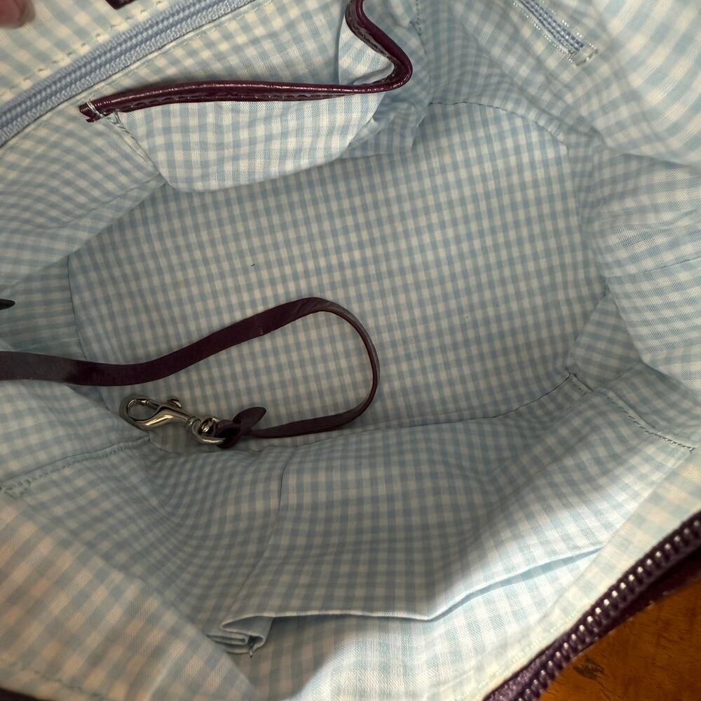 Vintage Dooney & Bourke Bordeaux Patent Leather Small Hobo Y2K Bag - Picture 7 of 10